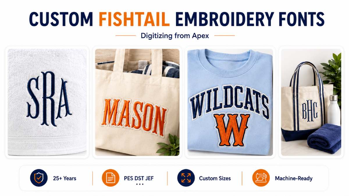 Apex has been embroidering and digitizing for over 25 years, and our work has supported commercial clients, small businesses, clubs, sports teams, and DIY craft embroiderers.