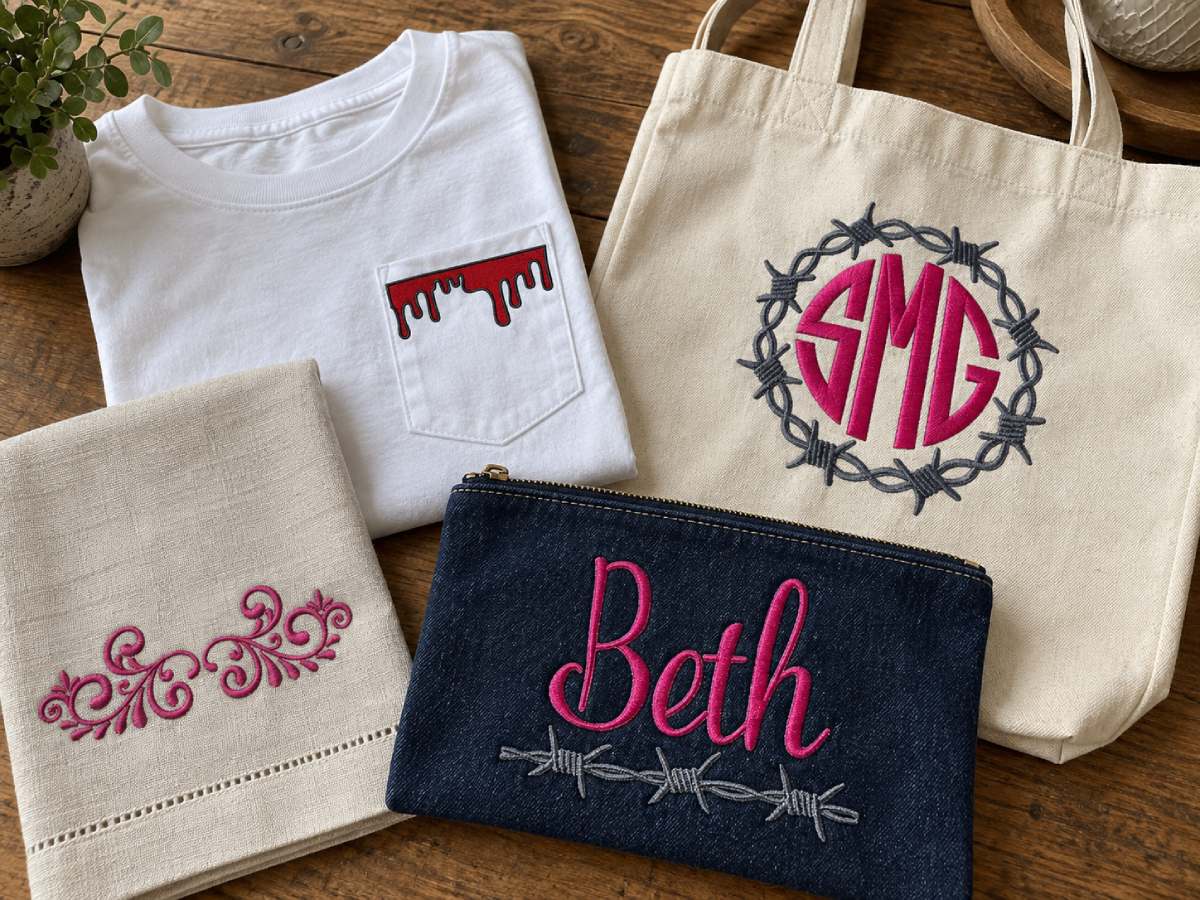 Small embroidery accents solve those problems without forcing the design into a closed shape.
