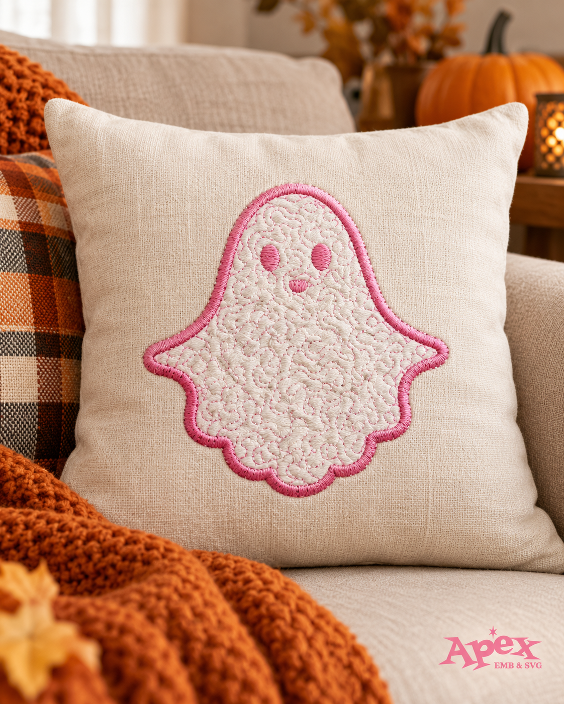 Halloween Appliqué Throw Pillow