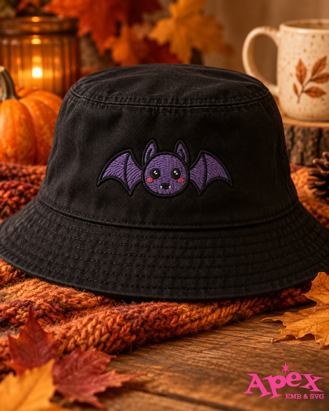 Embroidered Halloween Bucket Hat