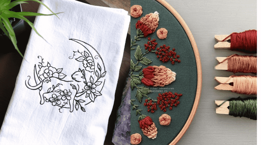 Compare the differences between handkerchief embroidery and regular embroidery.