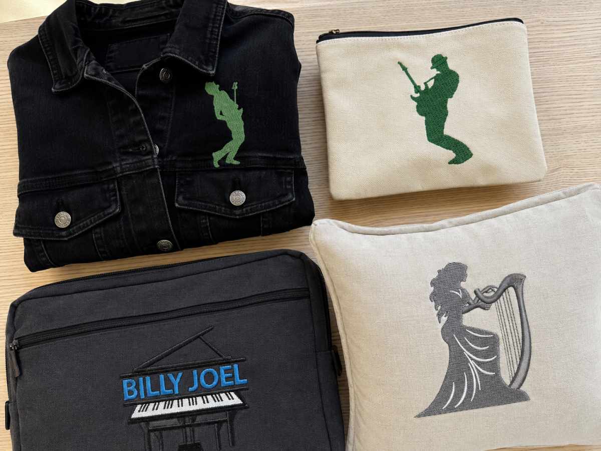 Musical instruments embroidery designs work best when they match what the recipient plays.