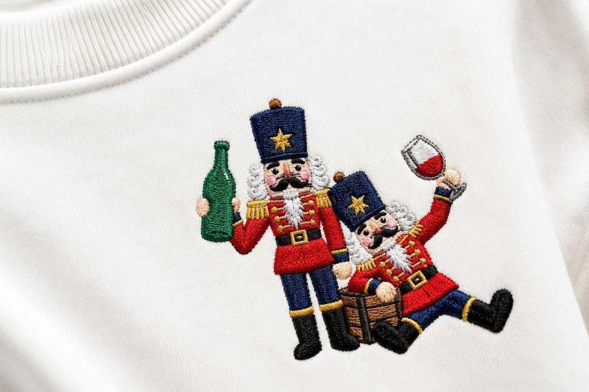 when stitching intricate facial features or decorative uniform elements.