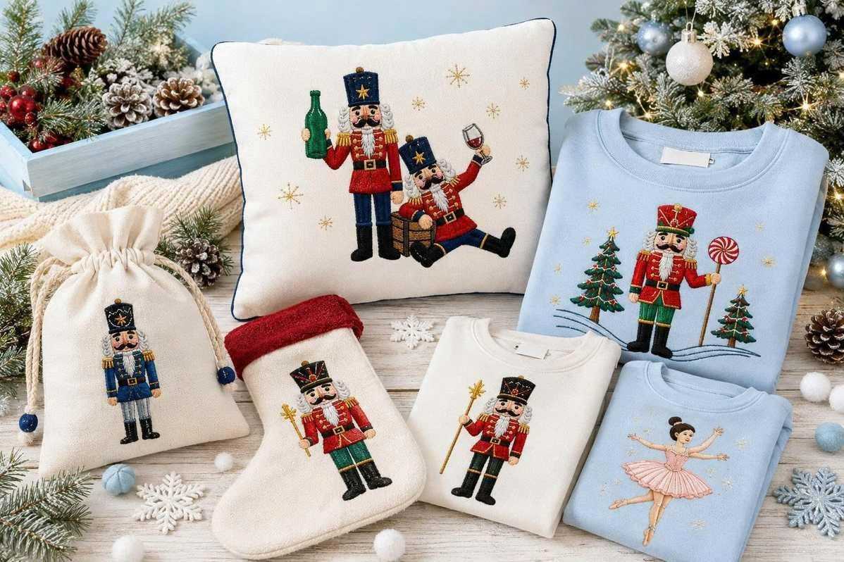 Decorating Every Corner of Christmas with Nutcracker Embroidery Designs