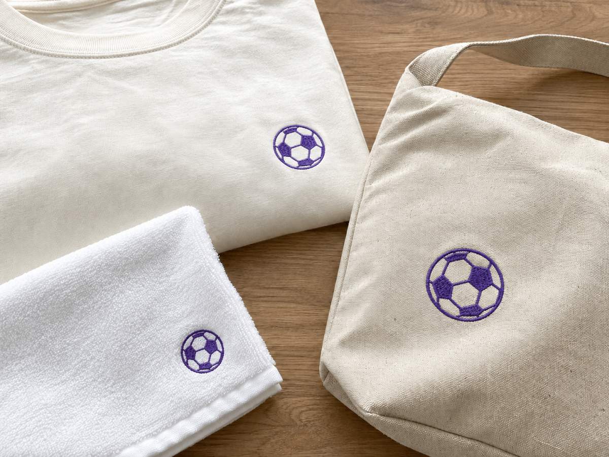It is a simple outline soccer ball, so it works better when you do not want a dense stitched look.