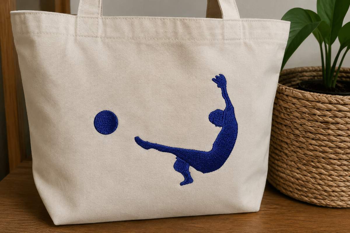 Use this football embroidery design on sports bags, jacket backs, youth player gifts, or small fan accessories.