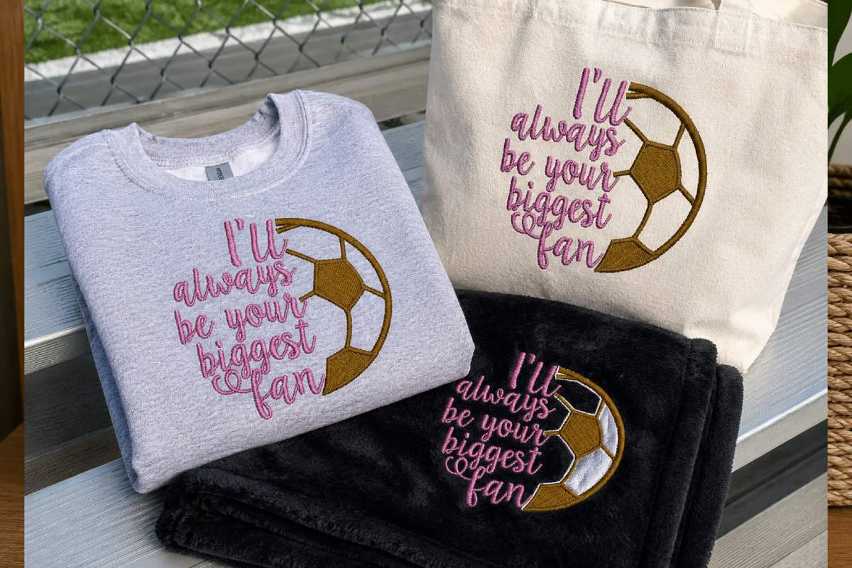 This is a lovely choice for shirts, sweatshirts, stadium blankets, or a gift before a tournament.