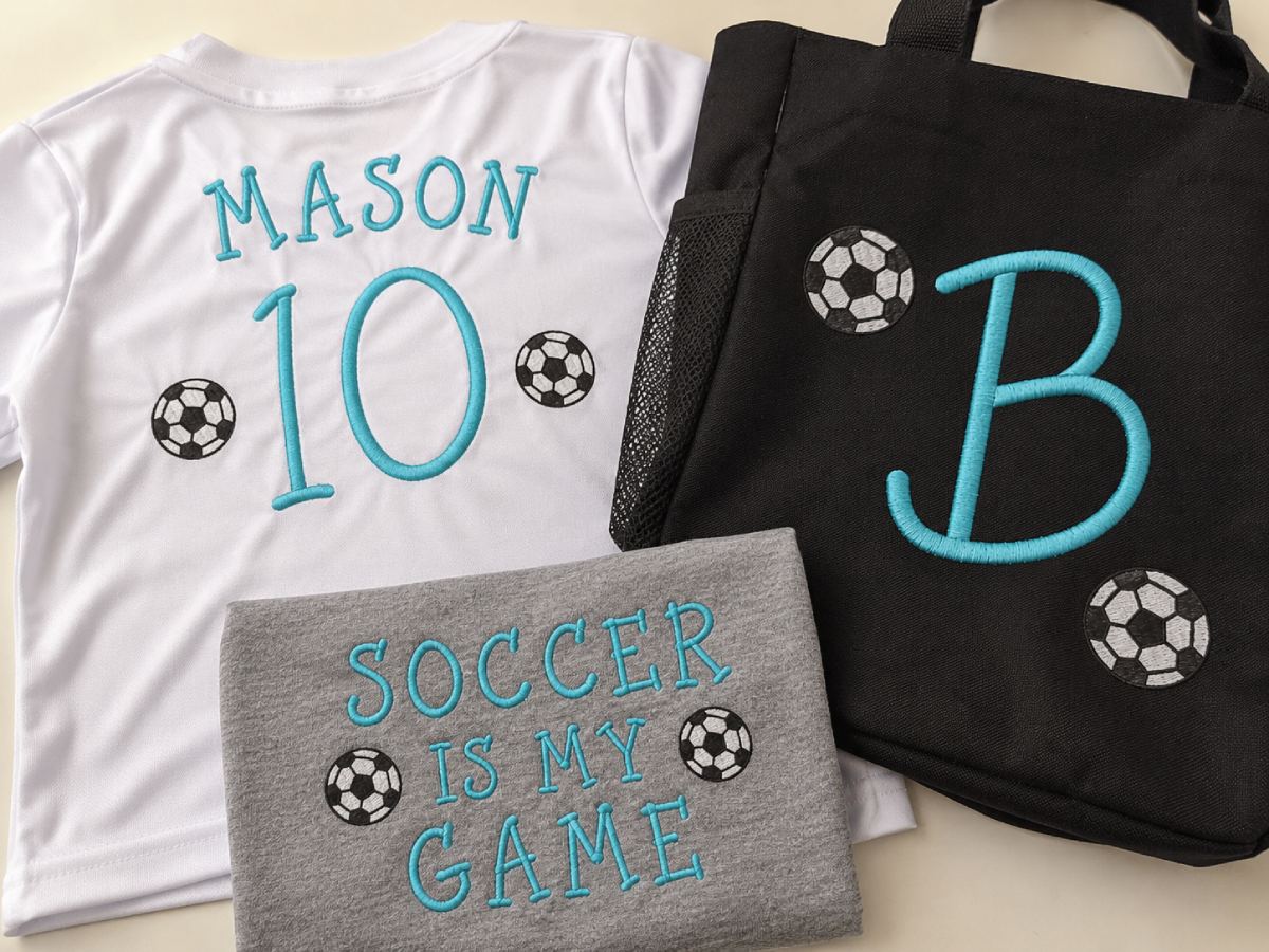 This font works especially well for kids’ team gifts, birthday shirts, practice totes, and World Cup watch-party shirts.