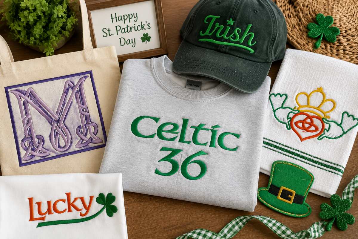 Explore St. Patrick’s Day embroidery designs from Apex