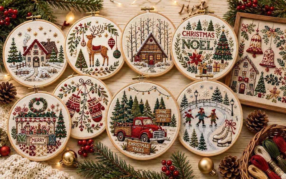 Christmas embroidery pattern