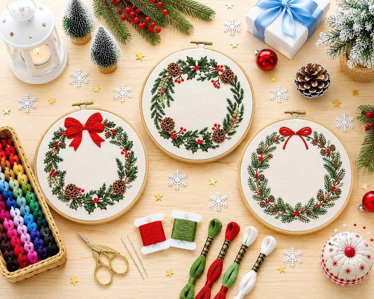 Christmas Wreath embroidery design