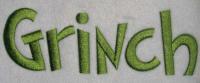 Sample of Grinch embroidery font