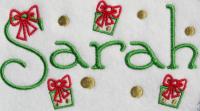 Sample of Gift-design embroidery font