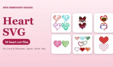 Heart SVG: 50 Heart Cut Files for Cricut and Silhouette