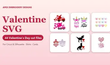Valentine SVG: 44 Valentine's Day Cut Files for Shirts, Cards and Classrooms