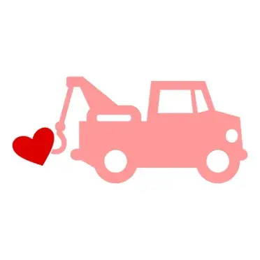 Heart Tow Truck SVG Cuttable Designs