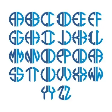 Two-Letter Scallop Circle Monogram SVG Cuttable Font