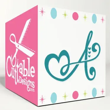 Heart Tail Script SVG Cuttable Design