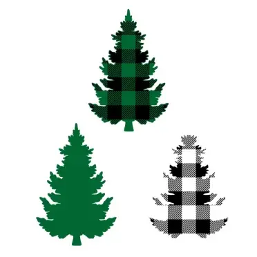 Buffalo Plaid Pattern Christmas Tree SVG Cuttable Designs