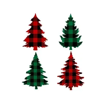 Buffalo Plaid Pattern Christmas Tree SVG Cuttable Designs