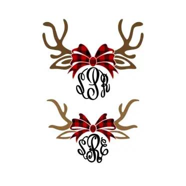 Plaid Reindeer Frame Cuttable Designs