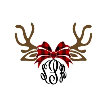 Plaid Reindeer Frame Cuttable Designs