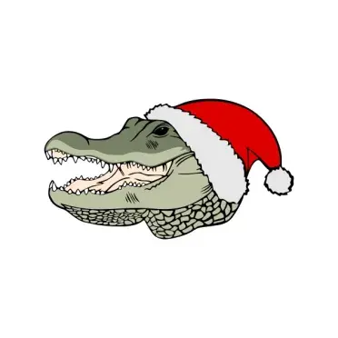 Christmas Santa Gator or Alligator SVG Cuttable Designs