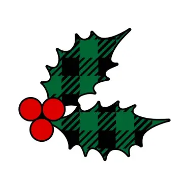 Christmas Plaid Pattern Holly SVG Cuttable Designs