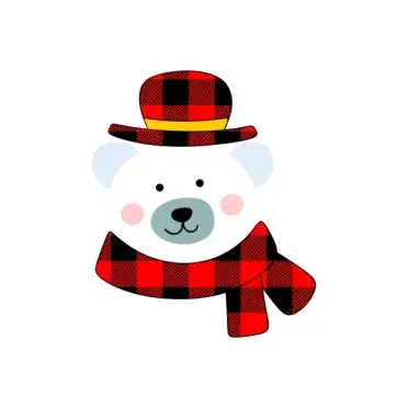 Christmas Plaid Bear SVG Cuttable Designs