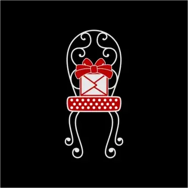 Polkadot Chair with Gift SVG Cuttable Designs