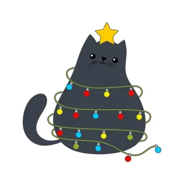 Cute Chubby Christmas Cat SVG Cuttable Design
