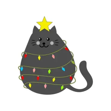 Cute Chubby Christmas Cat SVG Cuttable Design