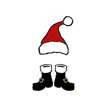Christmas Santa Boots and Hat Split Frame SVG Cuttable Design