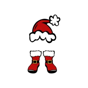 Christmas Santa Boots and Hat Split Frame SVG Cuttable Design