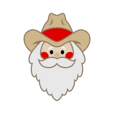 Cowboy Santa Claus Face SVG Cuttable Design