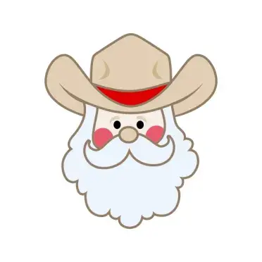 Cowboy Santa Claus Face SVG Cuttable Design