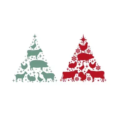 Farm Animals Christmas Tree SVG
