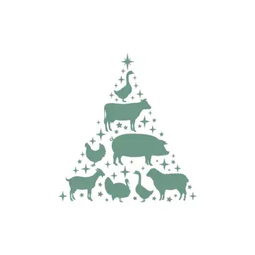 Farm Animals Christmas Tree SVG