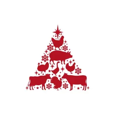 Farm Animals Christmas Tree SVG