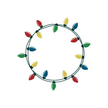 Circle Christmas Light String SVG Cuttable Design