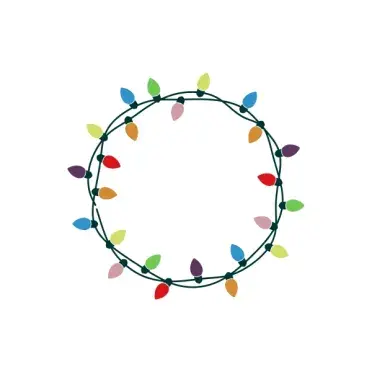 Circle Christmas Light String SVG Cuttable Design