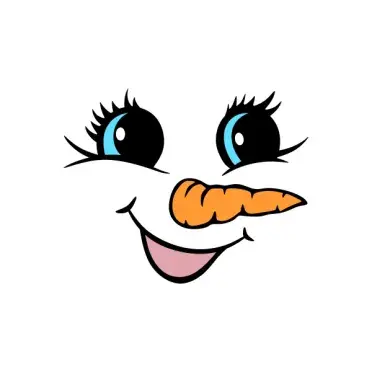 Snowman Girl Face SVG Cuttable Design