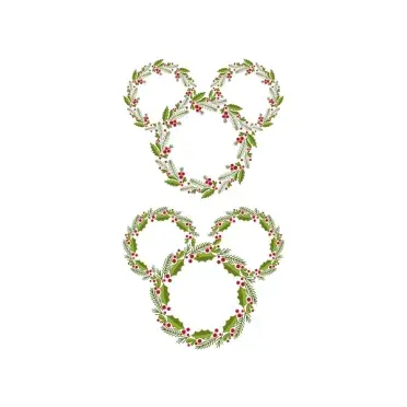 Mouse Head Christmas Wreath SVG Cuttable Design