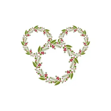 Mouse Head Christmas Wreath SVG Cuttable Design