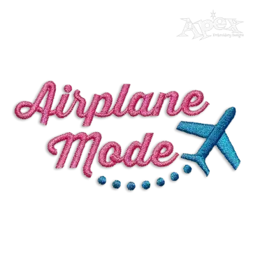 Airplane Travel Mode Machine Embroidery Design by Apex