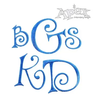 Alabama Curlz Embroidery Fonts