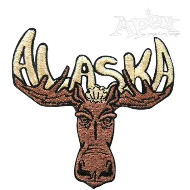 Alaska Moose Embroidery Design