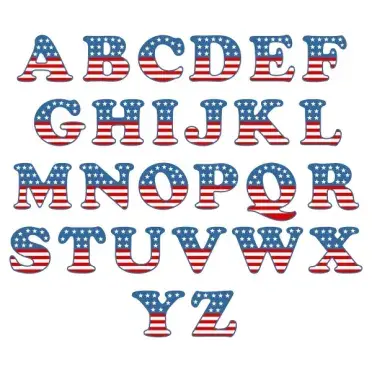 American Flag Cuttable Font