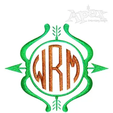 Arrows Circle Aztec Embroidery Monogram Design