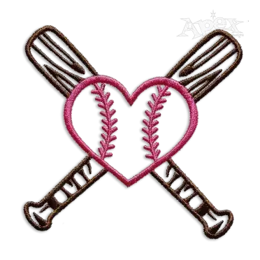 Baseball Heart Machine Embroidery Designs by Apex